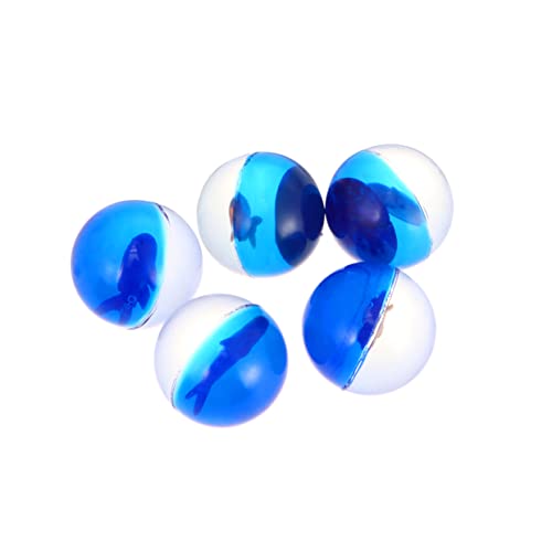 UPKOCH 5st Transparente Kugel Gefüllte Hüpfbälle Outdoor-Spielzeug Für Kinder Tierische Hüpfbälle Hüpfball-Sammlung Hüpfbälle Partygeschenke Klare Hüpfbälle Elastisches Ballspielzeug Blue von UPKOCH