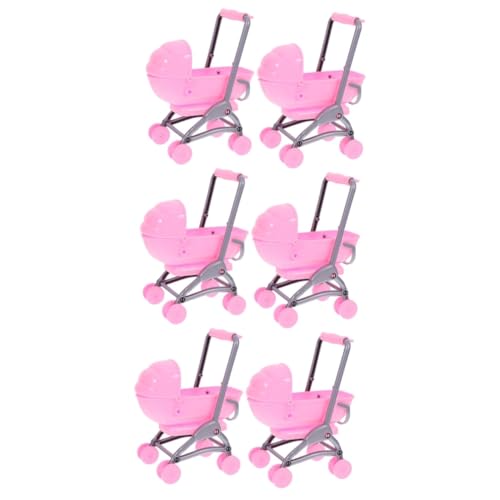 UPKOCH 6 STK Spielzeugkinderwagen für Kinder Puppenmöbelmodell Einkaufswagen für Kinder Babypuppenbett Puppenwagen Kinderwagen Spielzeug Kinderwagenspielzeug Kinderspielzeug Abs Rosa von UPKOCH