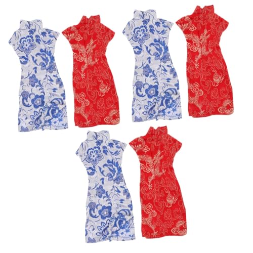 UPKOCH 6 STK Zubehör Für Cheongsam-Puppen Dekoratives Puppenkleid Modepuppen Schaufensterpuppen Schönes Puppenkleid Puppenkostüm Kompaktes Puppenkleid Miniatur-Essen Puppenkleidung Stoff von UPKOCH