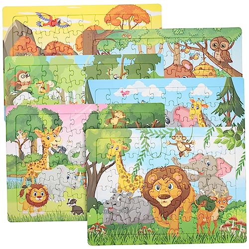 UPKOCH 6 Sätze Tierpuzzles Aus Papier Lernspielzeug Für Kinder Babyspielzeug Kinder-Puzzle-Spielzeug Gehirnspielzeug Form Montessori-Puzzle-Spielzeug Rätsel Kleinkind Kleine Tiere von UPKOCH