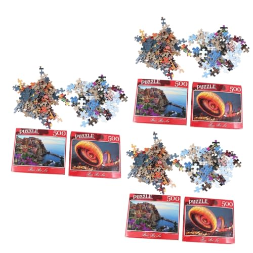 UPKOCH 6 Sätze À 500 Stück Erwachsene rätseln Rätsel für Erwachsene Sharing Sets Kindersport Ölgemälde-Puzzle Kinder rätsel Spielzeug Rätsel Geschenk Erwachsene Puzzle Erwachsener Malerei von UPKOCH