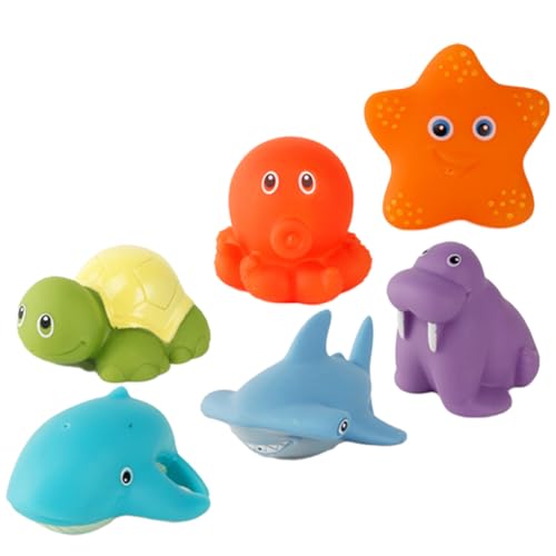 UPKOCH 6 Teiliges Set Wasserspielzeug Für Babys Farbenwechselnde Tierchen Badewannenspielzeuge Mit Quietscher Für Kleinkinder Unterhaltsame Badewanne Spielzeuge Für Die Dusche von UPKOCH