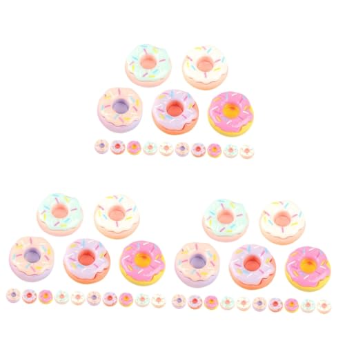 UPKOCH 60 STK Mini-Donuts Winziges Lebensmittelmodell Lebensechtes Dessertmodell Stellen Sie Sich Essens-Requisiten Vor Miniaturdesserts Fake-Donut-Ornament Miniatur-Food-Modell Harz von UPKOCH