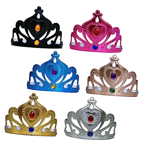 UPKOCH 6St Kinderkrone Prinzessinnenkronen Hochzeit Haarschmuck diadem dvd the crown Haargummi zarter Kronendekor Party-Krone-Dekor Kuchen Stirnband Gefroren Requisiten Zubehör Tuch von UPKOCH