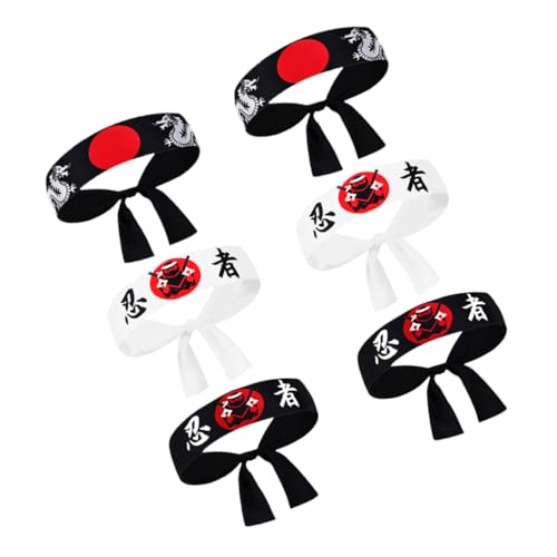 UPKOCH 6St Ninja-Kapuze karate stirnband Karate Kopfband Japanisches Stirnband Ninja-Zubehör-Kostüm Kochaccessoires für Männer Koch-Bandanas für Damen Kopftuch Stirnband Polyester von UPKOCH