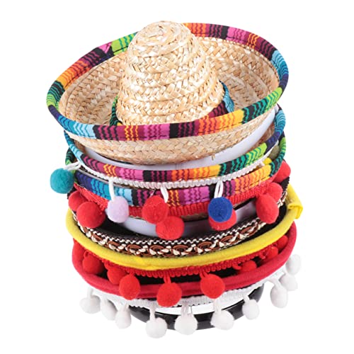 UPKOCH 6St Partyhut Stirnband Mini-Sombrero-Hüte Mini-Zylinder mexikanische Kleidung Foto Mexikanische Partyhüte Haarreifen-Hut Sombrero-Kopfbedeckung mexikanischer Hut-Stirnband Hölzern von UPKOCH