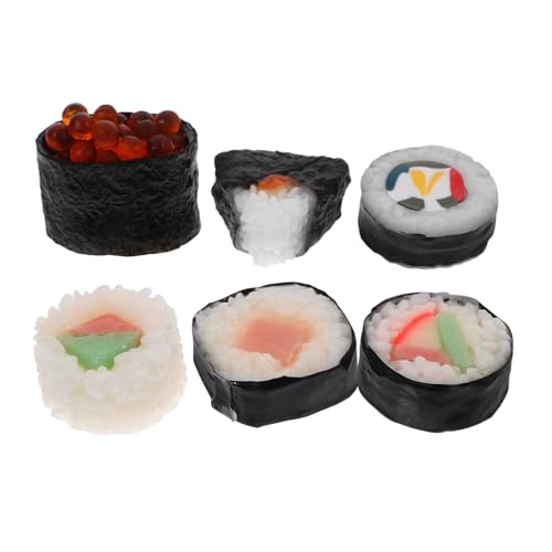 UPKOCH 6-teiliges Miniatur-Sushi-Modell-PVC-Spielzeug-Sushi-schneideset Zum Ausstellen und Fotografieren von UPKOCH