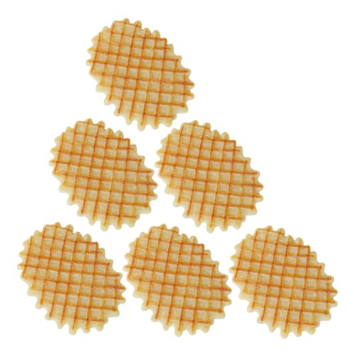 UPKOCH 6St Waffel-Keks-Modell simuliertes Lebensmittelmodell Fake-Food-Dekor für die Küche Bäckerei Foto Requisiten Bäckerei Waffel Dekoration Food-Foto-Requisiten Simulation Waffel PVC von UPKOCH