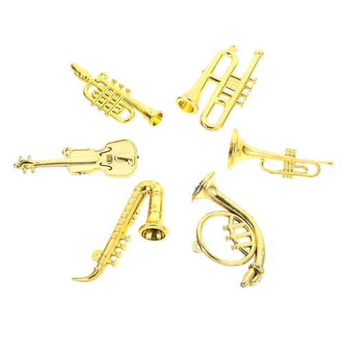 UPKOCH 6St kleines Instrument für bastelmaterial für bastelsets für Toys Puppenstubenmöbel Mini- Miniaturinstrumente Mini-Instrumentenset Plastik Golden von UPKOCH