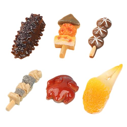 UPKOCH 6pcs Miniatur -snackmodelle Harz -Snack -Ornamente DIY Bastelmaterial Gemischter Stil von UPKOCH