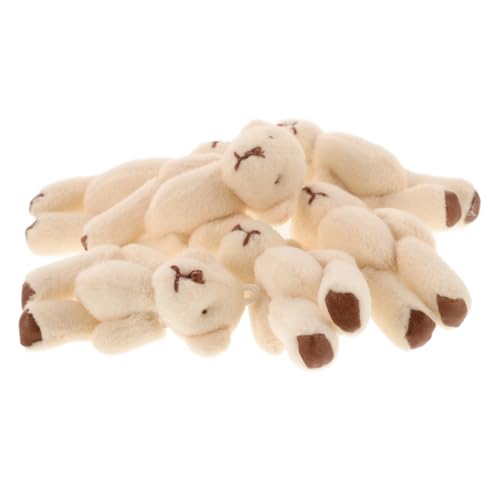 UPKOCH 6st Plüschtier-anhänger Mini-kuscheltiere Partygeschenke Tragen Plüschtiere Kleiner Bär Kleine Bärenpuppe Mini-teddybären Mini-stofftier Stofftierspielzeug Pp Baumwolle Weiß von UPKOCH