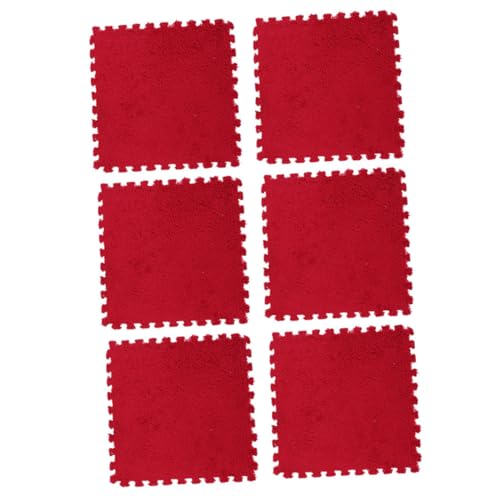 UPKOCH 6st Puzzle-Matte Spielmatte Schaumstofffliesen Outdoor-Teppich Boden Rätsel Quadrate Deck Zimmerdekoration Unterlage Fußmatten Für Zuhause Kleinkindspiel Mat Gießen Rot Eva von UPKOCH