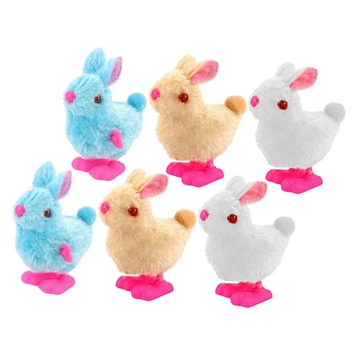 UPKOCH 6st Springender Hase Ostergeschenk Für Kleinkinder Kleinkindspielzeug Kinderfest-Spielzeug Goodie-Bag-füller Hühnerdekorationen Mini-hasenfigur Springendes Tierspielzeug Plüsch von UPKOCH