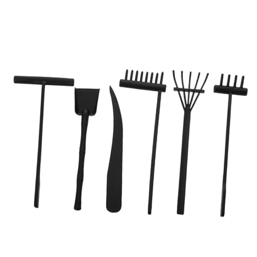 UPKOCH 6st Zen-sandrechen-Set Drücken Kleines Zen-Garten-kit Zen-rechen Mini-Zen-gartenrechen Mini-Zen-gartengeräte Bonsai-kit Gartenhandwerkzeuge Planke Sand Für Zen-Garten Black Plastik von UPKOCH