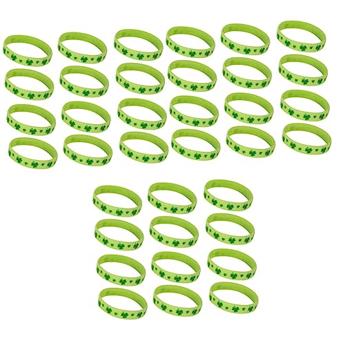 UPKOCH 72 Stk Silikonarmbänder Kleeblatt-armband Party-armbänder Shamrock-gummiarmband Handgemachte Geschenke Grünes Gummiarmband Party-armband Gründekor Geschenkartikel Kind Schneiderei von UPKOCH