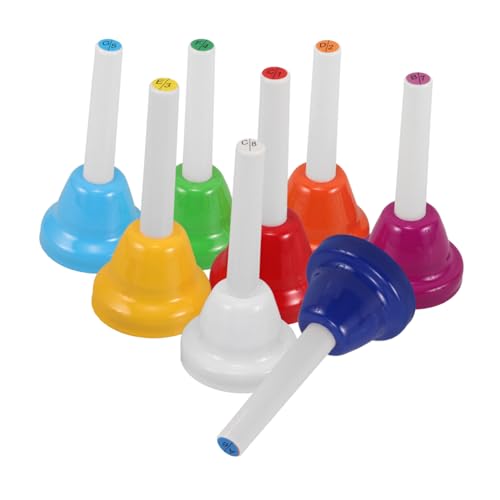 UPKOCH 8 STK Musikalisches Handglocken-Set Musikinstrumente Für Vorschulkinder Schulglocke Musikinstrument Hochzeit Handglocke Servicethekenklingel Tempelglocke Handrufglocke Metall von UPKOCH