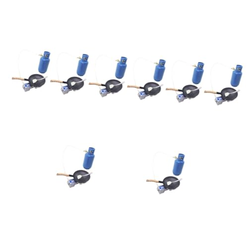 UPKOCH 8 Sets Simulation Gastank Mini Gastank Mini Herd Verzierung Pfanne Dekor Pfanne Modell Zarte Mini Spatel Mini Modell Küchengeschirr Dekor Miniatur Szene Dekor Mini Pfanne von UPKOCH