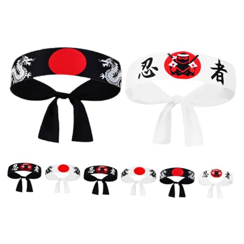 UPKOCH 8 Stück Bushido Stirnband Japanisches Stirnband Sushi Chef Bandana Krawatte Auf Kostüm Kopfbedeckung Krieger Stirnband Für Karate Sport Kochen Küche Versorgung von UPKOCH