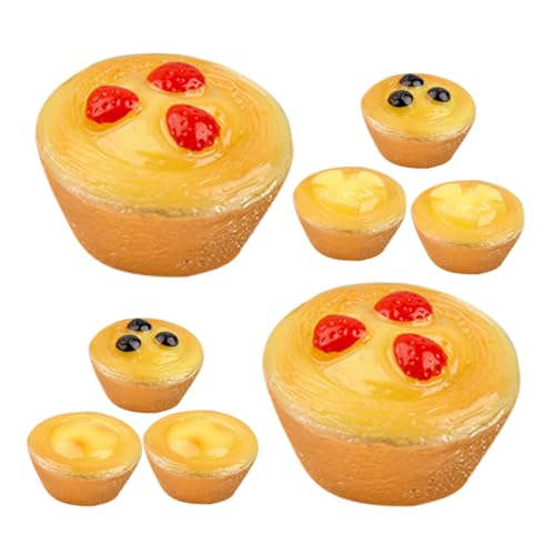 UPKOCH 8St Simulierter Obstkuchen gefälschter Kuchen Mini-Eierkuchen-Modell gefälschte Torte Puppenhaus Zubehör Dekorative Desserts Mini-Dessert-Eierkuchen-Dekor Miniatur-Food-Modell Harz von UPKOCH