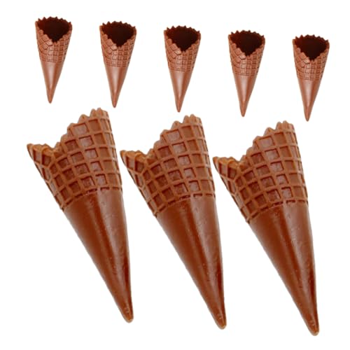 UPKOCH 8st Knuspriges Kegelmodell Entzückende Eistüte Künstliche Eiswaffel Spielzeuge Mit Eismünzen Eiswaffeln Mini Gefälschte Eiswaffel Gefälschte Eistüte Zum Basteln PVC Coffee von UPKOCH