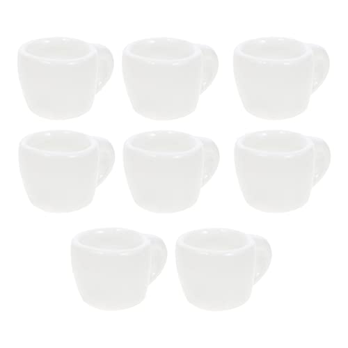 UPKOCH 8st Mini-Tasse Aus Keramik Mini-Becher Mini -kaffeetassen Mini-tassen Mini-teetassen Mini-kaffeetasse Keramikbecher Mini-puppenhauszubehör Miniatur-puppenhauszubehör Weiß von UPKOCH