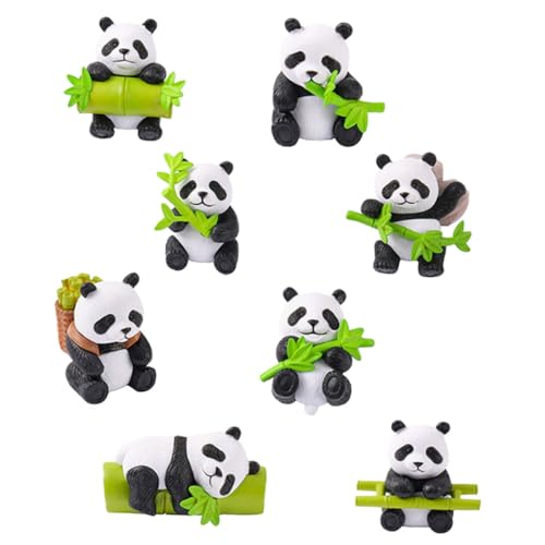 UPKOCH 8st Panda-Figur Figuren Panda-kuchendekorationen Panda-verzierung Panda-plüsch Panda-nachtlicht Roter Panda Garten-Panda-Statue Tierspielzeug Kaninchen Cartoon-Panda-Modell Harz von UPKOCH