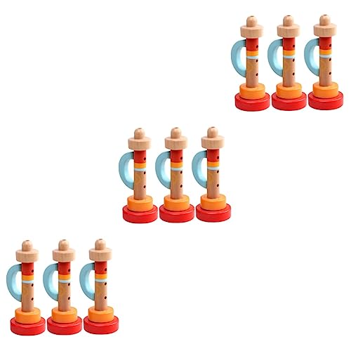 UPKOCH 9 STK Kindertrompete schönes Kinderspielzeug tragbare Spielzeugtrompete kinderinstrumente Kinder musikinstrumente Kinderbedarf interessantes Kinderspielzeug hölzern Orange von UPKOCH