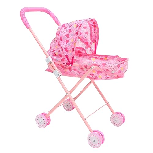 UPKOCH Babypuppen-Kinderwagen, Kinderwagen Für Kleine Mädchen, Spielzeug, Bezaubernder, Leichter Kleiner Kinderwagen von UPKOCH