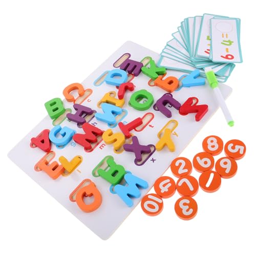 UPKOCH Baustein-Puzzle-Spielzeug Lernspielzeug Für Kleinkinder Kleinkind-Puzzle Buchstabenrätsel Puzzlebrett-Spielzeug Puzzlespielzeug Für Kinder Klobiges Holzpuzzle Zahlenrätsel Hölzern von UPKOCH