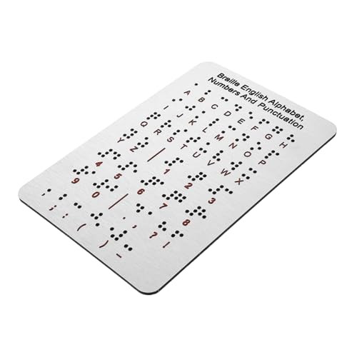 UPKOCH Braille-Motherboard Braille schreibtafel Unterrichtsmaterialien in Blindenschrift taktile Lernwerkzeuge Braille-Lerntafel Braille-Übungstafel Braille-Spiele Rostfreier Stahl Silver von UPKOCH