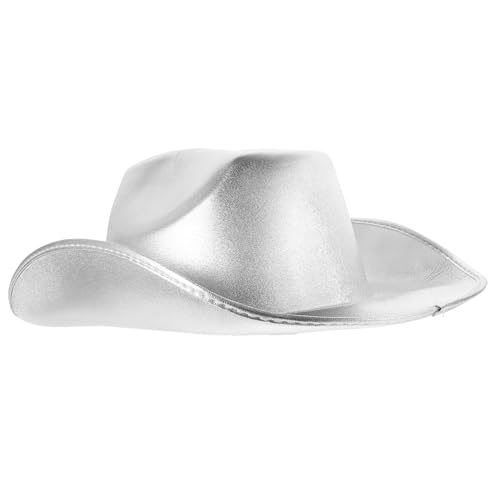 UPKOCH Braut Hut Cowgirl-hut Strohhut Glitzer-weltraumhut Partyhut Cowboy-mütze Cowboy-hut Hüte Für Männer Cowboy Frauen Hut Westernhut Hüte Für Frauen Hut Stroh Disco-hut Eva Silver von UPKOCH