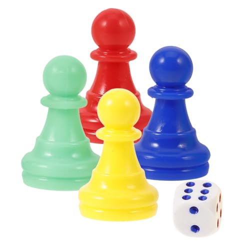 UPKOCH Brettspiel-Schachspiel Farbspiel Mini-Brettspiele Bauern Schachfigur Figur magnetisches Reiseschach Faltbrett Schachfiguren Mathe-Spiele Token-Board Jetons Spiel Würfel Plastik von UPKOCH