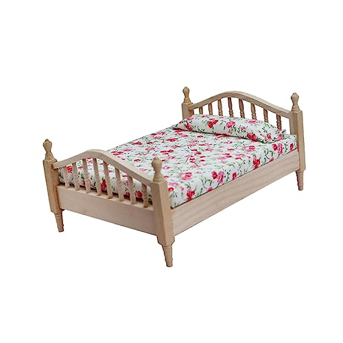 UPKOCH Doppelbett Blumenbett Kinder bastelset basteln für Kinder Urlaubsdekoration Puppenstubenbett schmücken Puppenhausmöbel Modelle Mini-Bett-Dekor Puppenhaus-Bettverzierung Miniatur von UPKOCH