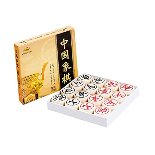 UPKOCH Frühes Lernspiel Hochwertiges Chinesisches Schach 3D Lustiges Schach Lernspielzeug Schachspiel Tragbares Schach Desktop Spielzeug Beige Bambus von UPKOCH