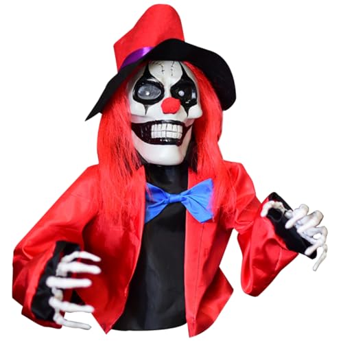 UPKOCH Halloween-Dekoration Halloween-Decke Animatronische Halloween-Requisiten Unter Im Freien Clown- Geist Becher Halloween-hängedekorationen Kostüm Halloween-tür Rot Stoff von UPKOCH