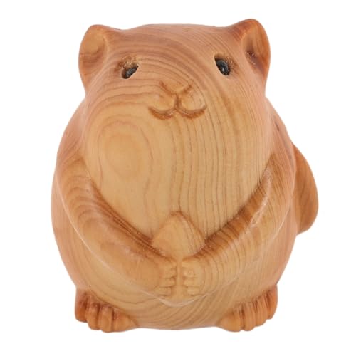 UPKOCH Hamstermodell aus Holz Desktop-Tierstatue ausgestopft Baum Wohnkultur Girlande Hamsterstatue aus Holz Holzfigur Hamster Holzschnitzerei Hamster Holztierhandwerk hölzern Light Brown von UPKOCH