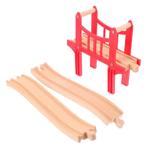 UPKOCH Holzeisenbahn Zubehör mit Roter Brückenstütze und S förmigen Gleisen Kompatibel mit Thomas Holzeisenbahn Robustes Holzspielzeug für Flexible Streckenbau und Kreatives Spiel UPKOCH Holzeisenbahn Zubehör mit Roter Brückenstütze und S förmigen Gleisen Kompatibel mit Thomas Holzeisenbahn Robustes Holzspielzeug für Flexible Streckenbau und Kreatives Spiel von UPKOCH