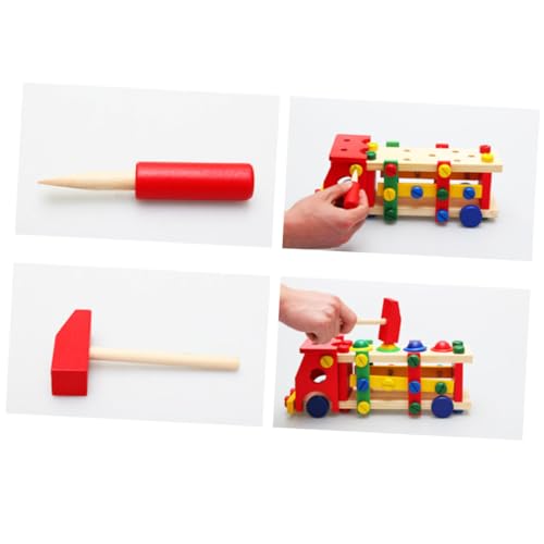 UPKOCH Holzkonstruktionsspielzeug Für Kinder Klopfbank Mit Hammer Bausteine Auto-Set Frühes Lernspielzeug Sicher Für Jungen Und Mädchen von UPKOCH