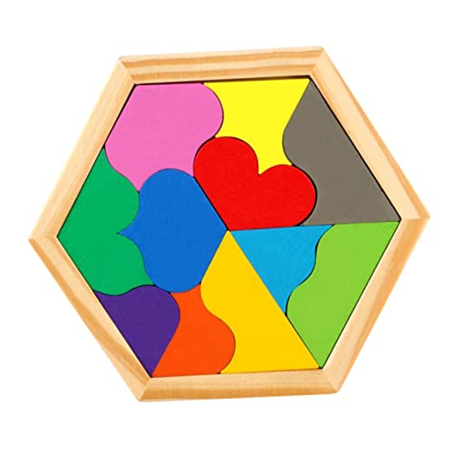 UPKOCH Holzpuzzle Set Für 11 Teiliges Geometrisches Denkspiel Interaktives Lernspielzeug Für Eltern Kind Aktivitäten Fördert Logik Und Kreativität Buntes Herz Design von UPKOCH