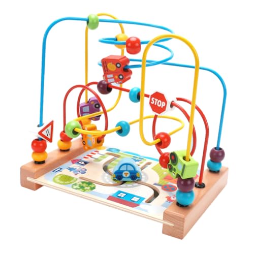 UPKOCH Holzspielzeug Lustiges Rundes Perlenlabyrinth Für Pädagogisches Zur Von Motorik Und Konzentration Beaded Maze Toy Für Jungen Und ädchen von UPKOCH