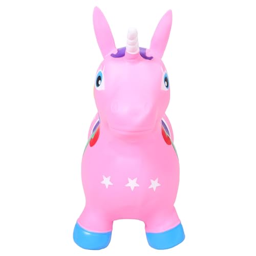 UPKOCH Hüpfendes Einhorn-Pferd Hüpftier Für Kleinkinder Mädchen Aufblasbares Plüsch-Hüpfspielzeug Outdoor-/Indoor-Fahrt Auf Türsteher Für Kleinkinder Jungen Mädchen Rosa von UPKOCH