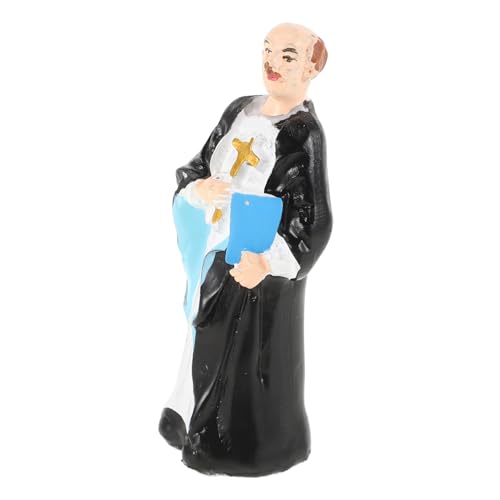 UPKOCH Jesus Sandtisch Modell Priesterstatue Zarte Priesterskulptur Kleine Priesterstatue Miniatur Priesterstatue Heimstatue Dekoration Mini Priestermodell Sandtischzubehör Harz von UPKOCH