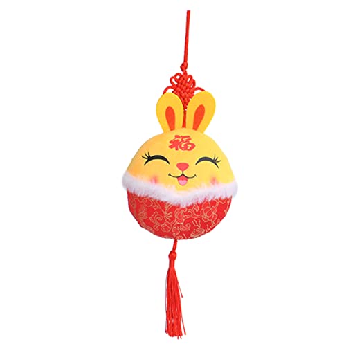 UPKOCH Kaninchen-Anhänger Figuren Hase gefüllte Puppe Plüsch Tiere ausgestopft Chinese New Year Rabbit Hasen Kuscheltier hängender Tierkreishase gefüllte Hasen-Anhänger Stoff Yellow von UPKOCH