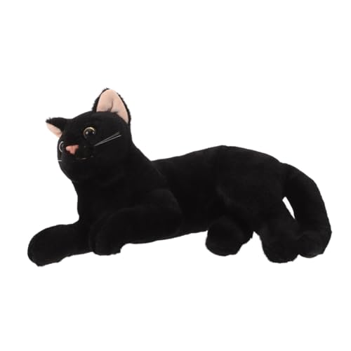 UPKOCH Katze Plüschtier Kuscheltier Kätzchen Lebensechtes Kätzchenspielzeug Katzenplüsch Für Babyparty Realistischer Katzenplüsch Für Kinder Lebensechte Katzenpuppe Falsche Katze Black von UPKOCH