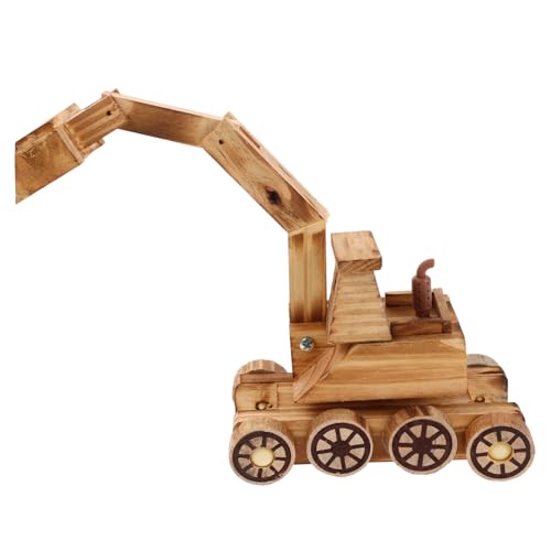 UPKOCH Kinder-Bagger-Spielzeug Aus Holz, Bezaubernder Kleiner Bagger Mit Beweglicher Klaue, BAU-Spiel-Requisite, Spielzeug-Bagger Für Kinder, Bagger, Bagger von UPKOCH