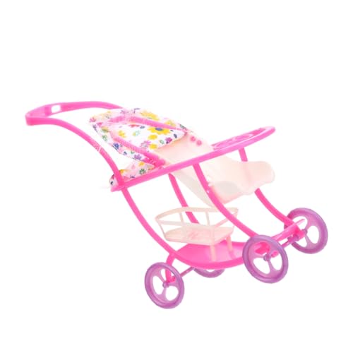 UPKOCH Kinderwagen Puppenwagen Kleiner Puppenwagen Mini Puppenwagen Realistischer Puppenwagen Mädchen Miniatur Auto Babypuppenwagen Puppenwagen für Kleinkinder Plastik Rosa von UPKOCH