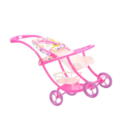 UPKOCH Kinderwagen Puppenzubehör Für Neugeborene Babyauto Mini-Puppen Zubehör Für Babypuppen Babyspielzeug Puppensachen Mini- - Puppenwagen Stoff Rosa von UPKOCH