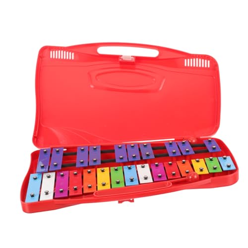 UPKOCH Klavier Aus Aluminium Glockenspielinstrument Glockenspiel Für Glockenspiel Xylophon -musikinstrumente Xylophon Für Kleinkinder 1-3 -xylophon Rot Eisenbleche von UPKOCH