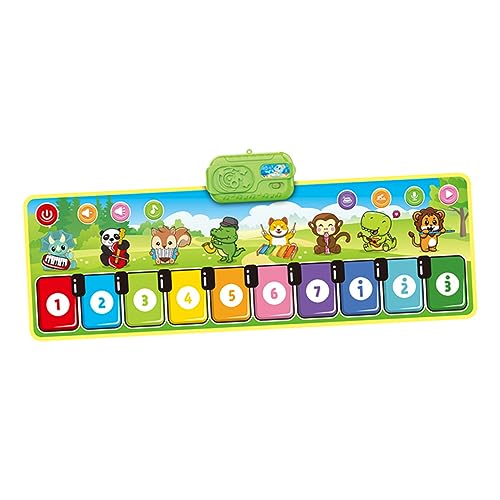 UPKOCH Klaviermatte tanzmatte tanzmatten für Fußtasten Klavier Kinderzimmer Dekoration -Musikmatte Tiere Teppich Klavier Tastaturspielmatte für PVC Green von UPKOCH