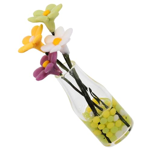 UPKOCH Kleine Gänseblümchenvase Kleine Gänseblümchen-Ornamente Blumen Künstlich Möbel Für Babypuppen Schaum Puppenwagen Miniatur Puppenhaus Mini-topfpflanze Blumentopf- Glas von UPKOCH